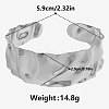 304 Stainless Steel Hamerred Cuff Bangles for Women UI8260-1-1
