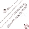 Anti-Tarnish Rhodium Plated 925 Sterling Silver Flat Cable Chain Necklace NJEW-A011-01B-P-3