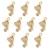 10Pcs Brass Micro Pave Clear Cubic Zirconia Pendants KK-SZ0001-90-1