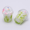 Resin Bubble Tea Pendants RESI-WH0011-06E-1