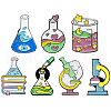 SUNNYCLUE 7Pcs 7 Styles Chemical Theme Enamel Pins JEWB-SC0001-46-1