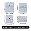 AHADERMAKER 12Pcs 4 Styles Portable Felt Card Cover Bag ABAG-GA0001-21B-3