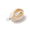 Natural Cowrie Shell Pendants PALLOY-JF03814-01-5