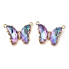 Brass Pave Faceted Glass Connector Charms FIND-Z020-03N-1