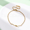 304 Stainless Steel Knotted Link Bracelets BJEW-R027-04G-2