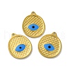 Ion Plating(IP) 304 Stainless Steel Enamel Pendants STAS-Q001-27G-3