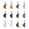 Fashewelry 48Pcs 12 Styles Natural Gemstone Pendants G-FW0001-30-2