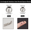 Beebeecraft 600Pcs 2 Styles Round 316 Surgical Stainless Steel Spacer Beads STAS-BBC0006-05-2