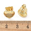 Brass Micro Pave Clear Cubic Zirconia Stud Earrings EJEW-D305-13G-4