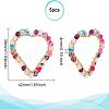Fingerinspire 5Pcs Heart Natural Faceted Agate Pendants FIND-FG0001-56-2