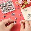 100Pcs 10 Styles Tibetan Style Carved Heart Zinc Alloy Beads TIBEB-CJ0001-18-4