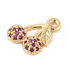 Brass Micro Pave Cubic Zirconia Pendants KK-R219-36F-G-2
