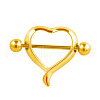 316L Surgical Stainless Steel Heart Nipple Rings WG15661-02-1