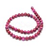 Natural Dyed Crazy Agate Round Bead Strands G-P075-19-8mm-01-2