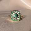 Rectangle Alloy with Rhinestone Finger Rings for Women FS-WGB46A4-03-1