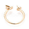 Twist Knot Brass Cuff Ring Settings KK-T076-38G-3