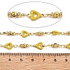 Brass Heart Link Chains KK-D368-03G-C-2
