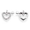 Rhodium Plated 925 Sterling Silver Micro Pave Cubic Zirconia Charms STER-T004-62P-1