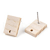Ash Wood Stud Earring Findings EJEW-N017-011I-3