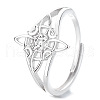 Witch Knot 925 Sterling Silver Finger Rings for Women FS-WG40E9F-01-4
