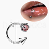 Claw Cone 304 Stainless Steel Cubic Zirconia Hoop Lip Rings FS-WG1AB27-04-1