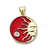 Brass Micro Pave Cubic Zirconia Celestial Pendants KK-V010-04G-01-1