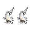 Brass Micro Pave Cubic Zirconia with Resin Pendants KK-Z103-04P-1