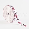 Single Face Word Soccer with Football Printed Polyester Grosgrain Ribbons SRIB-P019-05-2
