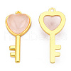 Natural Rose Quartz Pendants G-N326-158-17-2