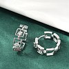Brass Clear Cubic Zirconia Hoop Earrings EJEW-Q016-02P-4