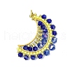 3Pcs Glass Seed Beaded Moon Pendants PALLOY-MZ00512-2