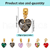 30Pcs 6 Color Glass Pendant PALLOY-GO00009-2