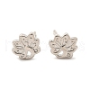 Peacock Brass Stud Earrings EJEW-S252-01P-4