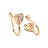 Clear Cubic Zirconia Heart Cuff Earrings ZIRC-I064-05G-2