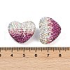 Gradient Color Heart Shaped Polymer Clay Rhinestone Beads CLAY-NH0002-03F-3