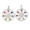 Chakra Alloy Micro Pave Rhinestone Pendants G-NH0025-06P-1