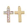 Rack Plating Golden Tone Alloy Mosaic Style Pendants ENAM-G213-01G-03-1