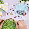 20Pcs 10 Colors Glass Round Bead Pendant Stitch Markers HJEW-NB00021-3