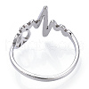 Non-Tarnish 304 Stainless Steel Heart Bit with Peace Sign Adjustable Ring RJEW-T027-04P-4