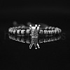 304 Stainless Steel Micro Pave Cubic Zirconia Braided Beads Bracelets WG0F93D-02-1