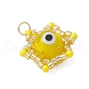 Beaded Star Eye Charms PALLOY-MZ00575-08-3