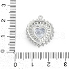 Brass Micro Pave Cubic Zirconia with Glass Pendants KK-Q026-20P-3