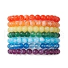 7Pcs 7 Colors Acrylic Imitation Jade Round Beaded Stretch Bracelets Set BJEW-JB10151-1