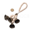 Iron Bell & Tibetan Style Alloy Pendant Decorations HJEW-JM003371-03-3