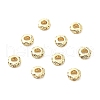Flat Round Brass Micro Pave Clear Cubic Zirconia Spacer Beads KK-L237-016G-1