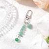 4Pcs Heart Round Natural Green Aventurine & Quartz Crystal & Rose Quartz & Obsidian Pendant Decorations HJEW-JM03194-4