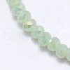 Electroplate Imitation Jade Glass Rondelle Beads Strands EGLA-F049B-01AB-3