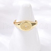 Brass Micro Pave Clear Cubic Zirconia Cuff Rings for Women RJEW-U048-01G-1