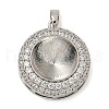 Brass Micro Pave Clear Cubic Zirconia Pendants KK-N254-118P-02-1