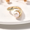 Mother's Day Jewellery Round Natural Pearl Finger Rings RJEW-P113-22G-2